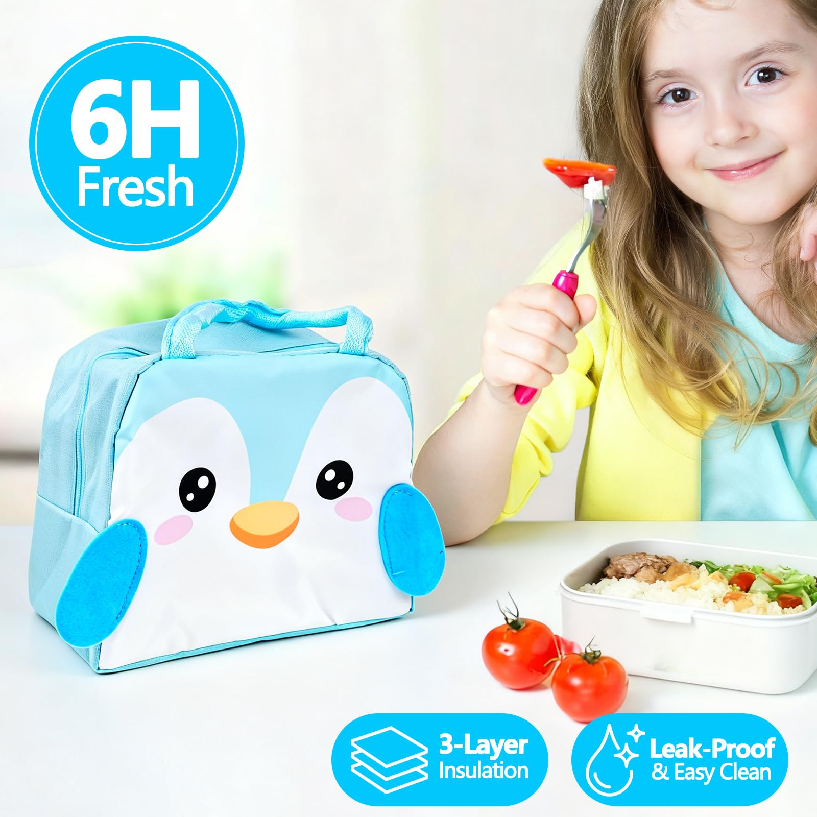 Lunch Bags Tote Cooler Bag Insulated Reusable Lunch Tote Bags Cartoon Portable Lunch Box Bag for Work Office — view 2