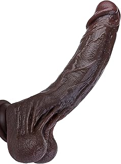 9" Realistic Big Black Dildo - Soft Real Feel Dual Density Silicone BBC Dildo, Suction Cup Riding Dildos for Vagina Anal, Strap on Dildos for Hands-Free Play, Adult Sex Toys & Games for Women Men