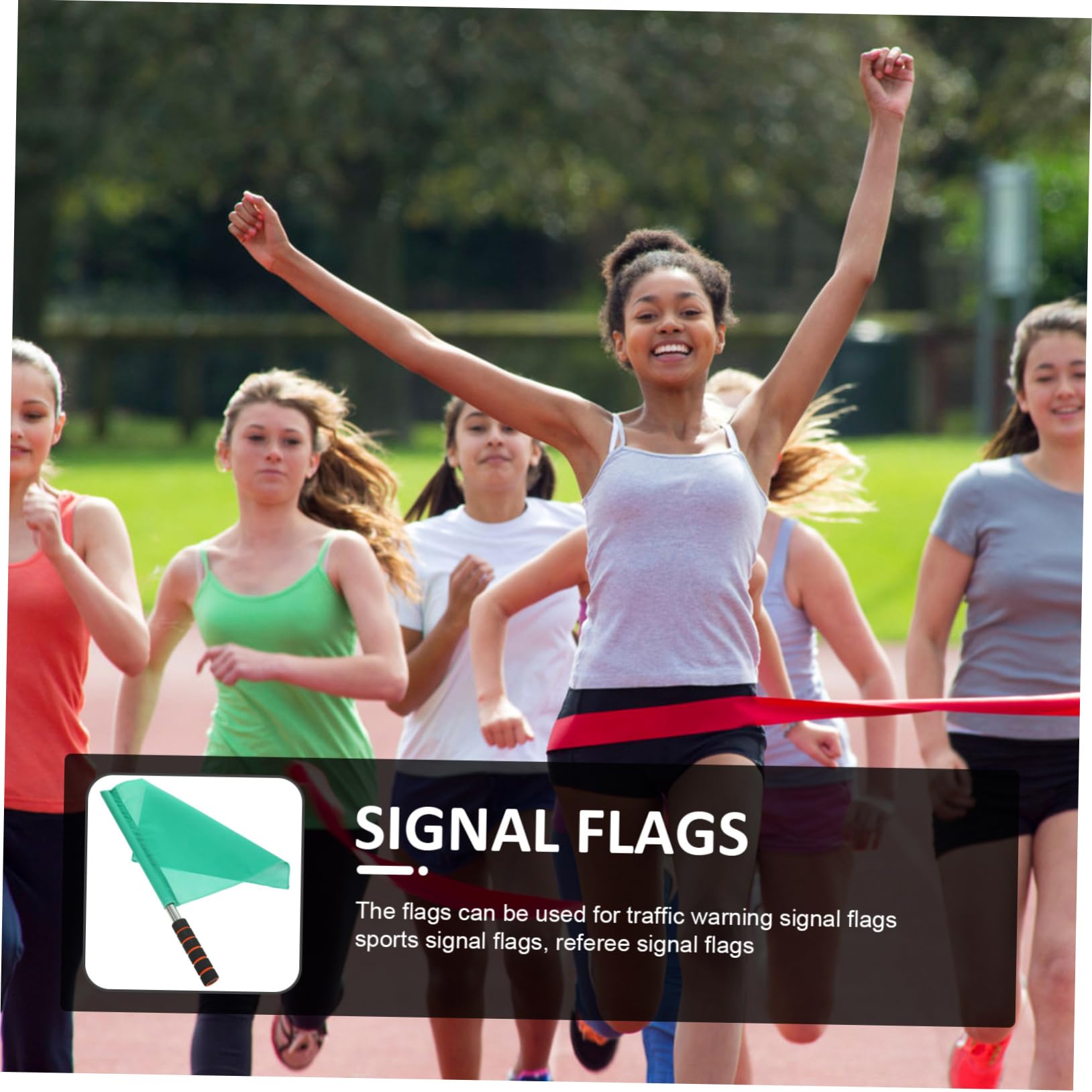 Levemolo Hand Signal Flag Green Competition Referee Flag for Sports Clubs and Golf