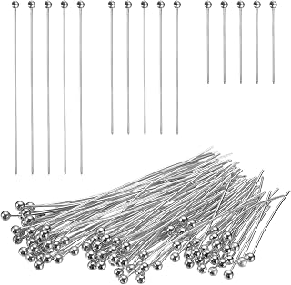 PATIKIL 600Pcs Ball Pins 0.8/1.2/1.6" Jewelry Making Headpins Light Silver