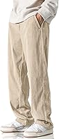 HOTake Men's Corduroy Baggy Sweatpants - Elastic Waist Drawstring Loose Fit Casual Pants