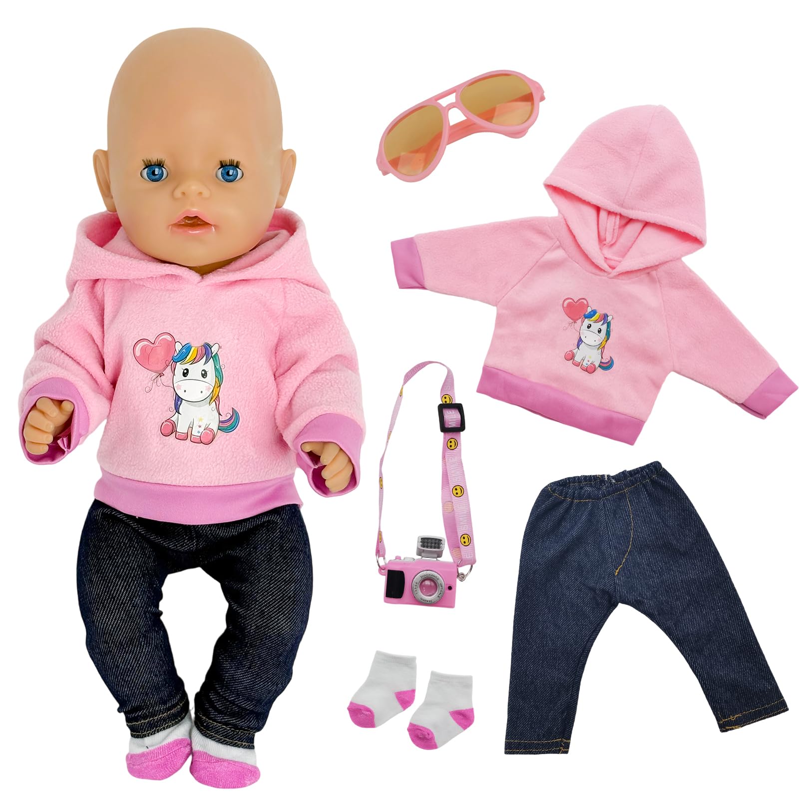 5 Pcs Sweet Doll Clothes for 14-18 Inch Baby Dolls