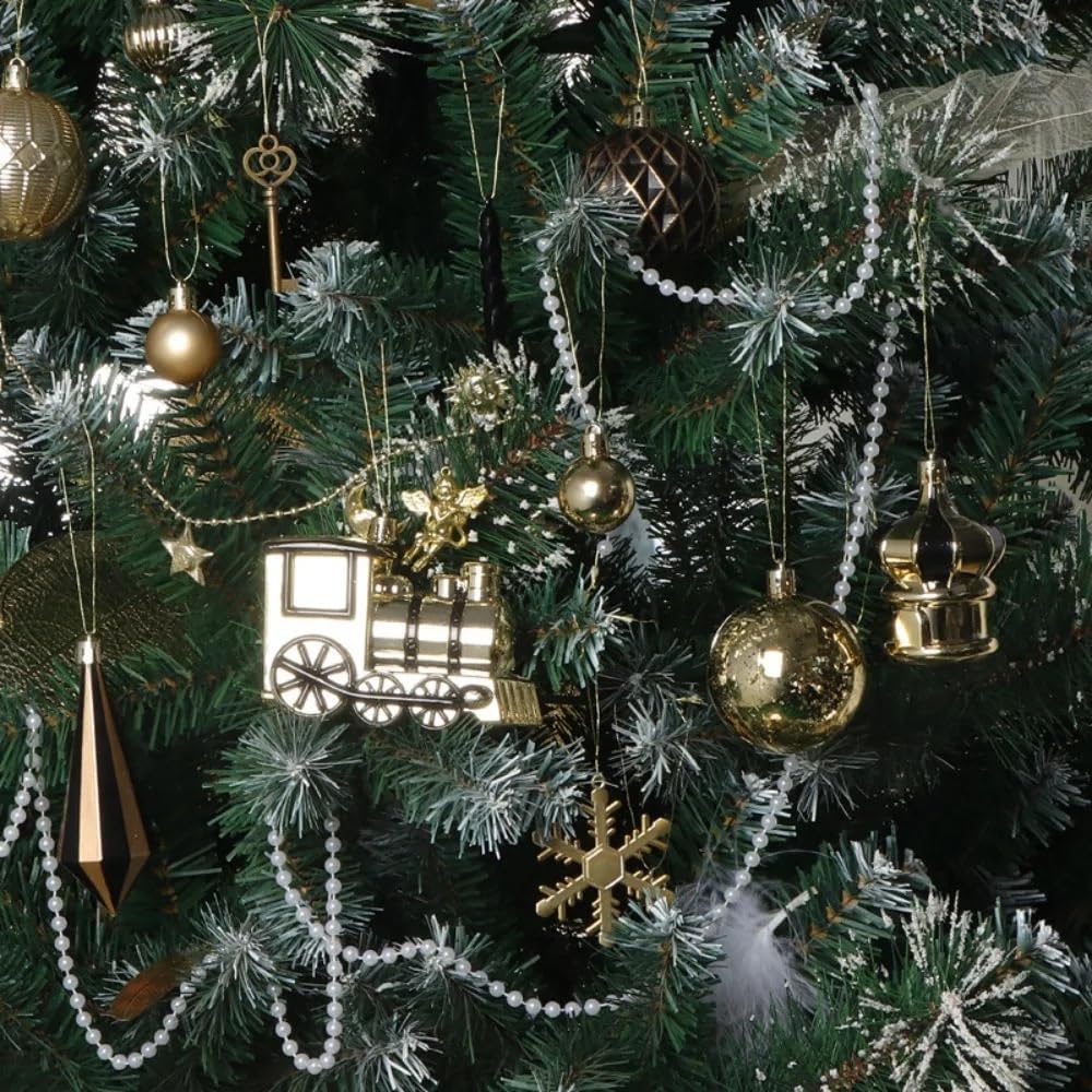 Bolas de Navidad Decoracion Juego de 70 Bolas navideñas de Varios tamaños, exquisitas Decoraciones for Fiestas navideñas, for Decorar el árbol.(Silver White)