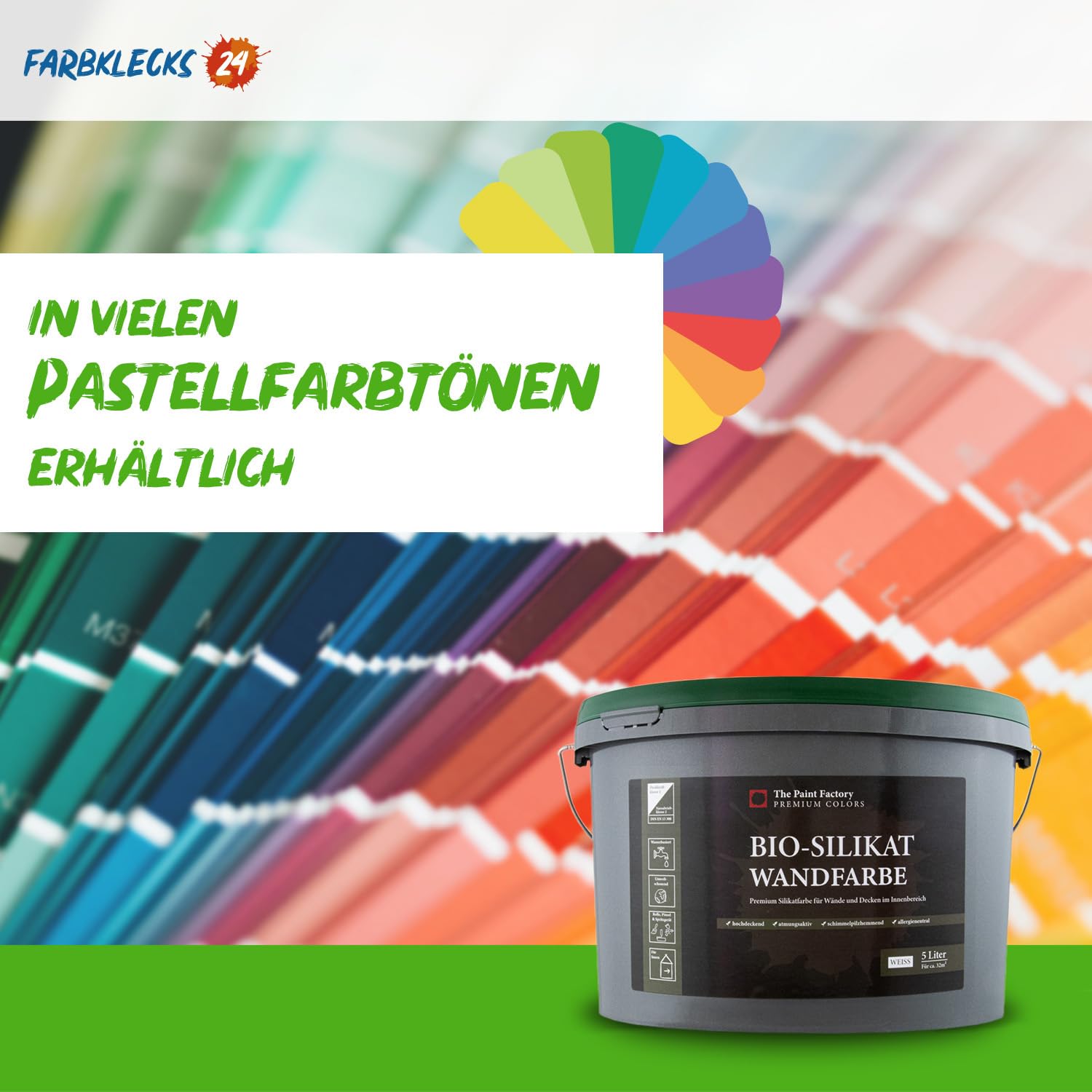 The Paint Factory Bio-Silikat Innenfarbe 5L weiss, Wandfarbe, Silikatfarbe innen, für Allergiker empfohlen