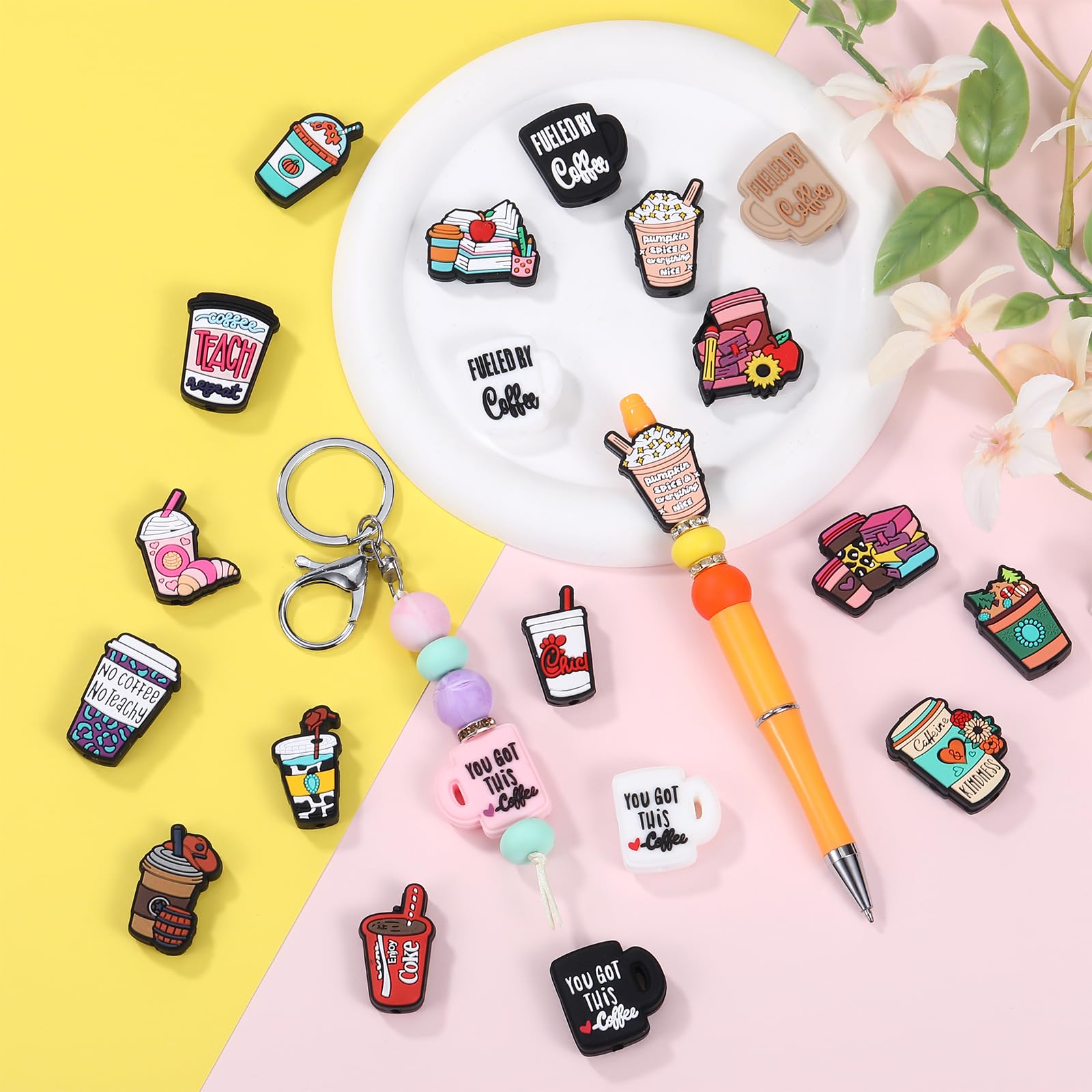 20 Stück Silikon-Schleifen-Perlen Für DIY-Schmuck – Bunt, 3 Cm, Für Armbänder, Schlüsselanhänger & Mehr