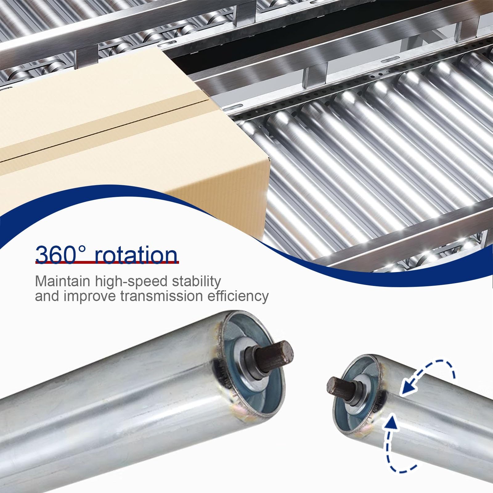 Rodillo transportador, Rodillos transportadores 50 x (150-1000) mm, paquete de 3(5pcs,50 * 300mm)