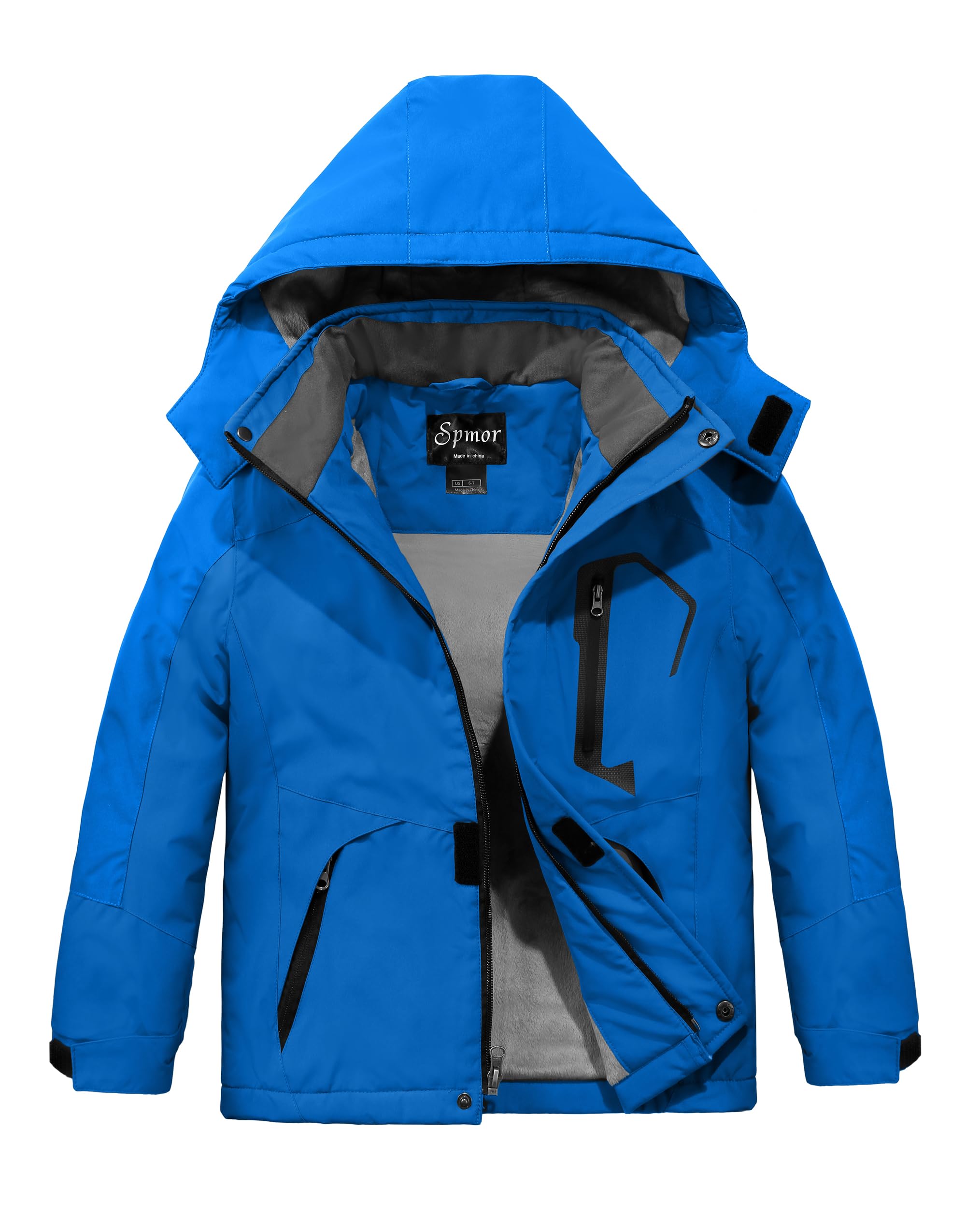 Spmor Boys Waterproof Ski Jacket Warm Coat Windproof Winter Snowboarding Jacket