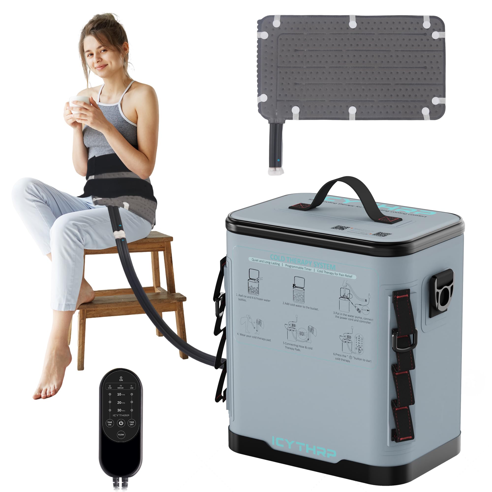 Photo 1 of ICYTHRP Cold Therapy Machine with Programmable Timer, Portable Ice Machine for Hip After Surgery, Hip Replacement Recovery System, Cryotherapy Pain Relief with Compression Pad