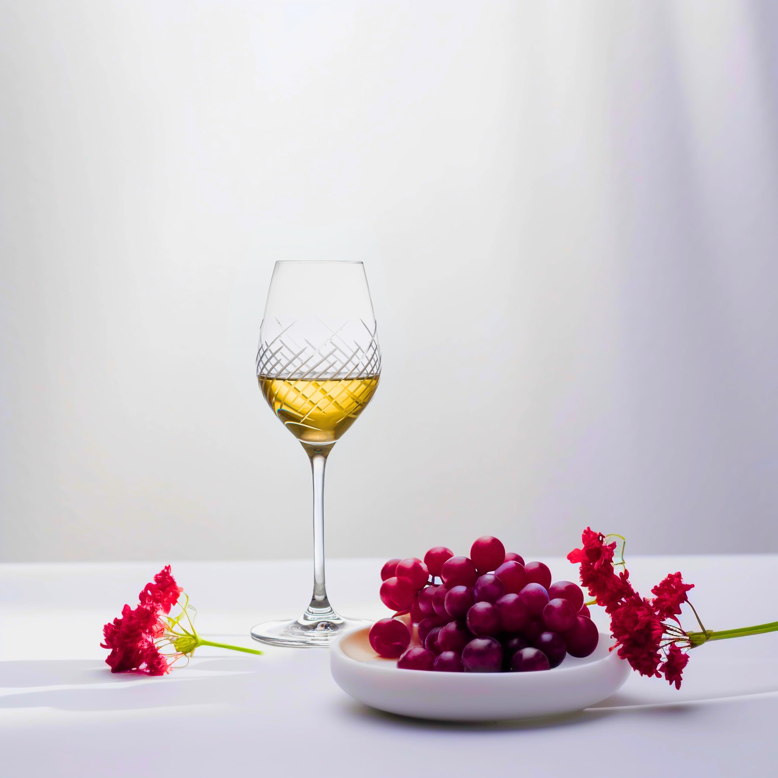 4er-Set Weingläser Windy, Weißweingläser 360 ml, Poliertes und mattes handgeschliffenes Kollektion Cristallin Glas (360ml)