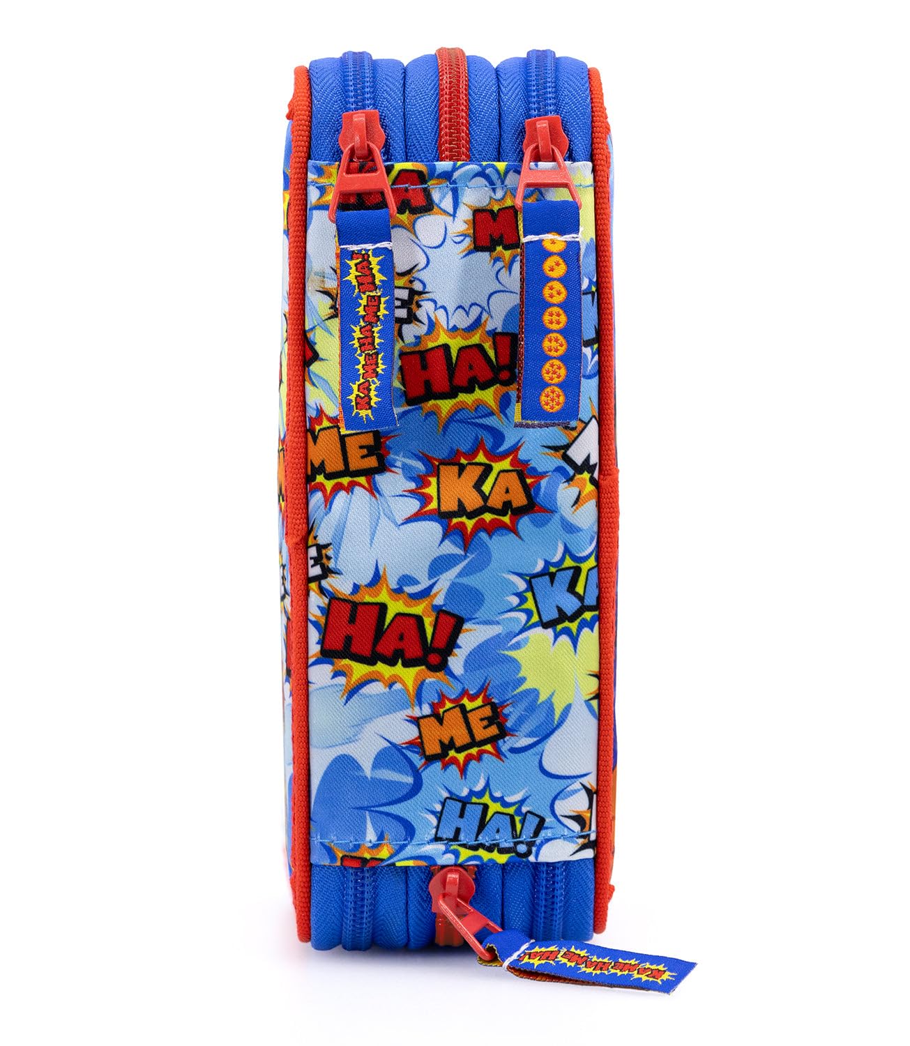 Astuccio Scuola Completo 3 Zip Riempito con 44 Pezzi con Pennarelli Giotto e Pastelli 4mm - Per i fan di Dragon Ball - Prodotto Ufficiale - Logo stampato 3D