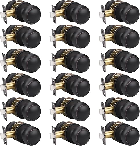 Miniatura 31 de KNOBWELL 8 Pack Black Door Knob for Hallway and Closet, Keyless Interior Passage Function, Round Non-Locking, Matte Black Handle