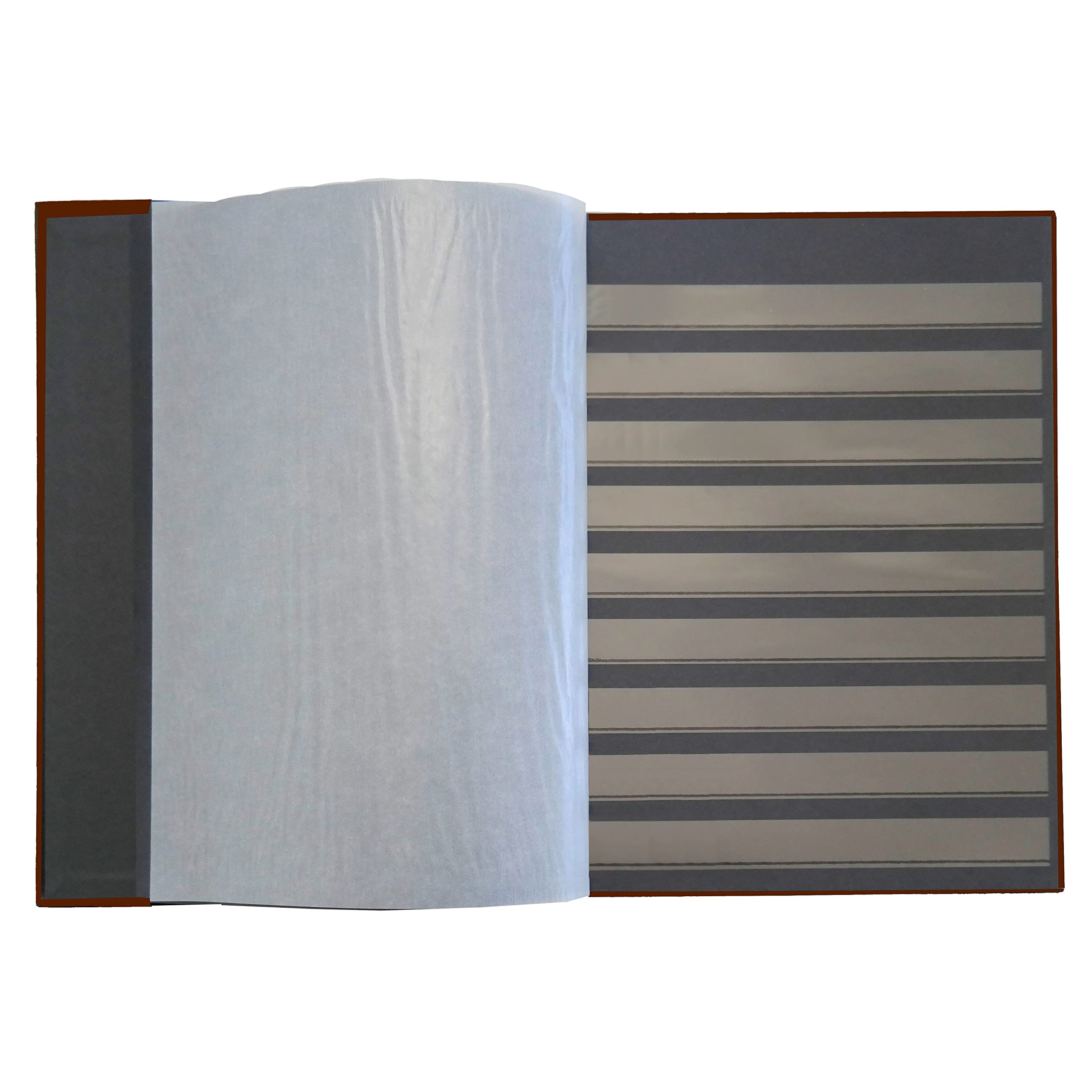 Supersafe Album Timbres 16 pages noires et intercalaires Glassine Couverture marron B 4/8
