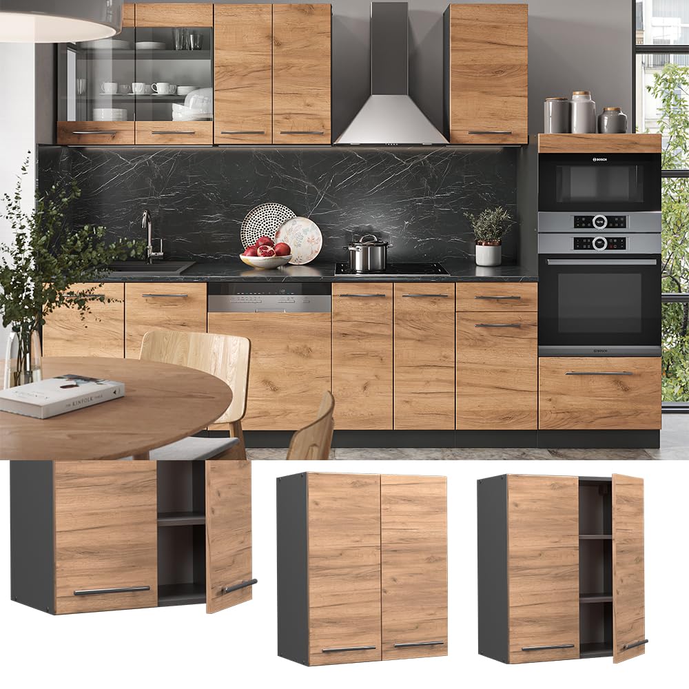 Vicco Elément Haut de Cuisine Fame-Line, Chêne de Force doré, 60cm, à Combiner avec d'autres modules de la série Fame-Line