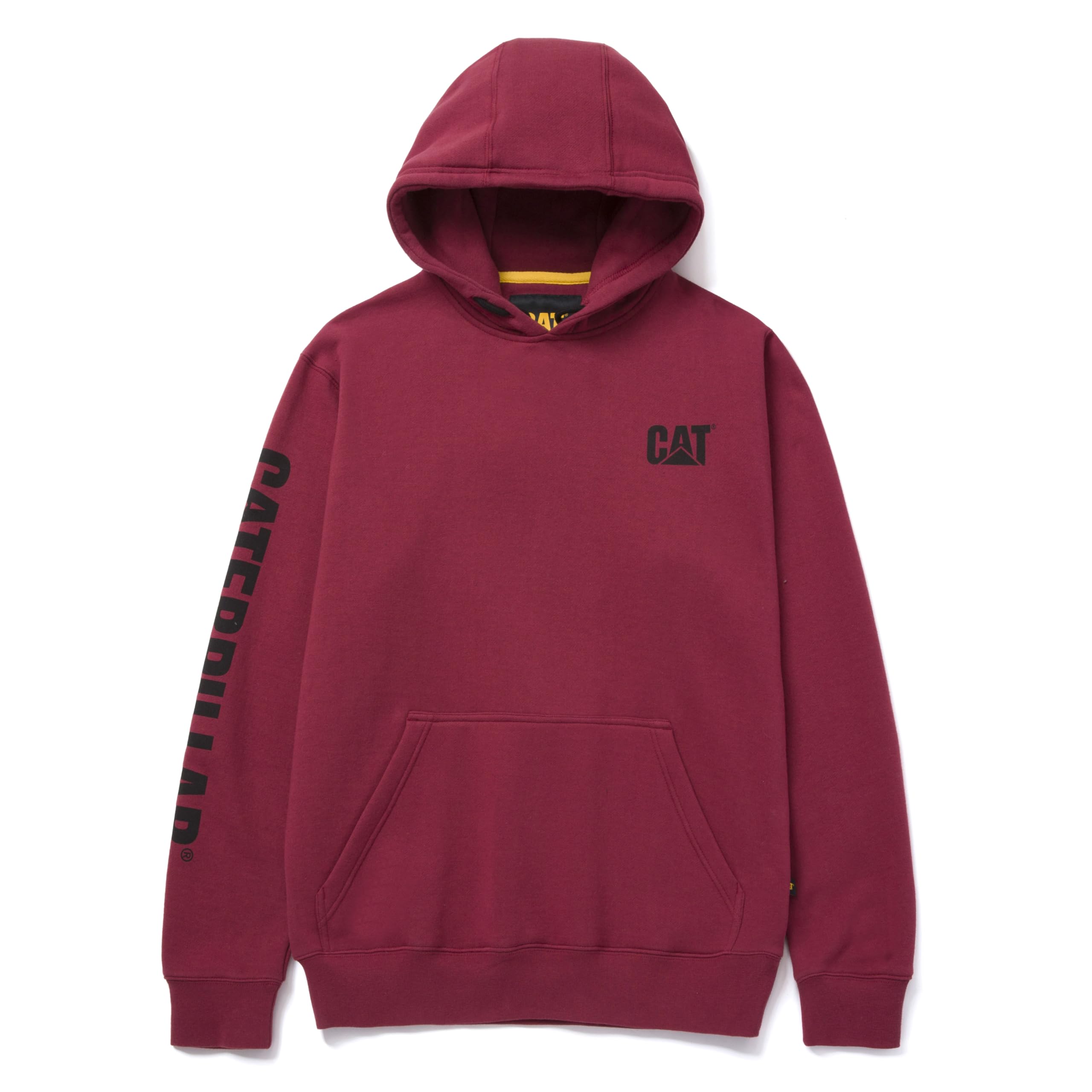 Caterpillar Men's Trademark Banner Hooded Sweatshirt Orange Med