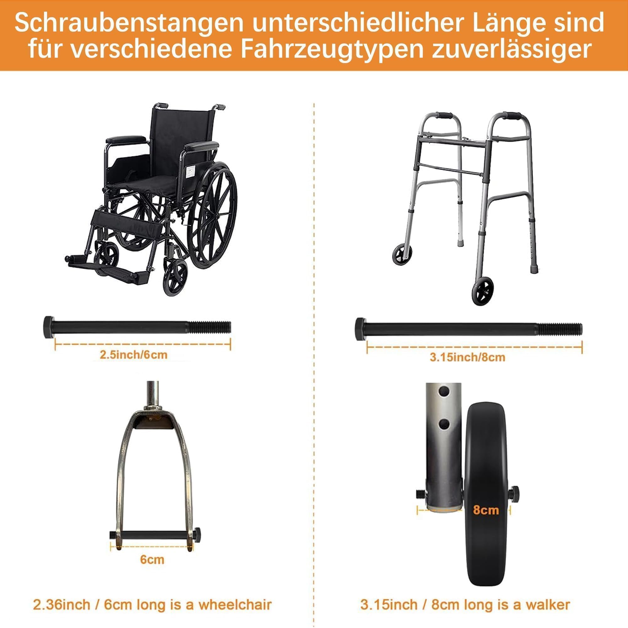 Pack de 2 roues de remplacement solides de 150 mm - Matériau en caoutchouc écologique, pneus PU résistants à l'usure - Facile à installer, compatible avec la plupart des modèles de voitures (déplié)