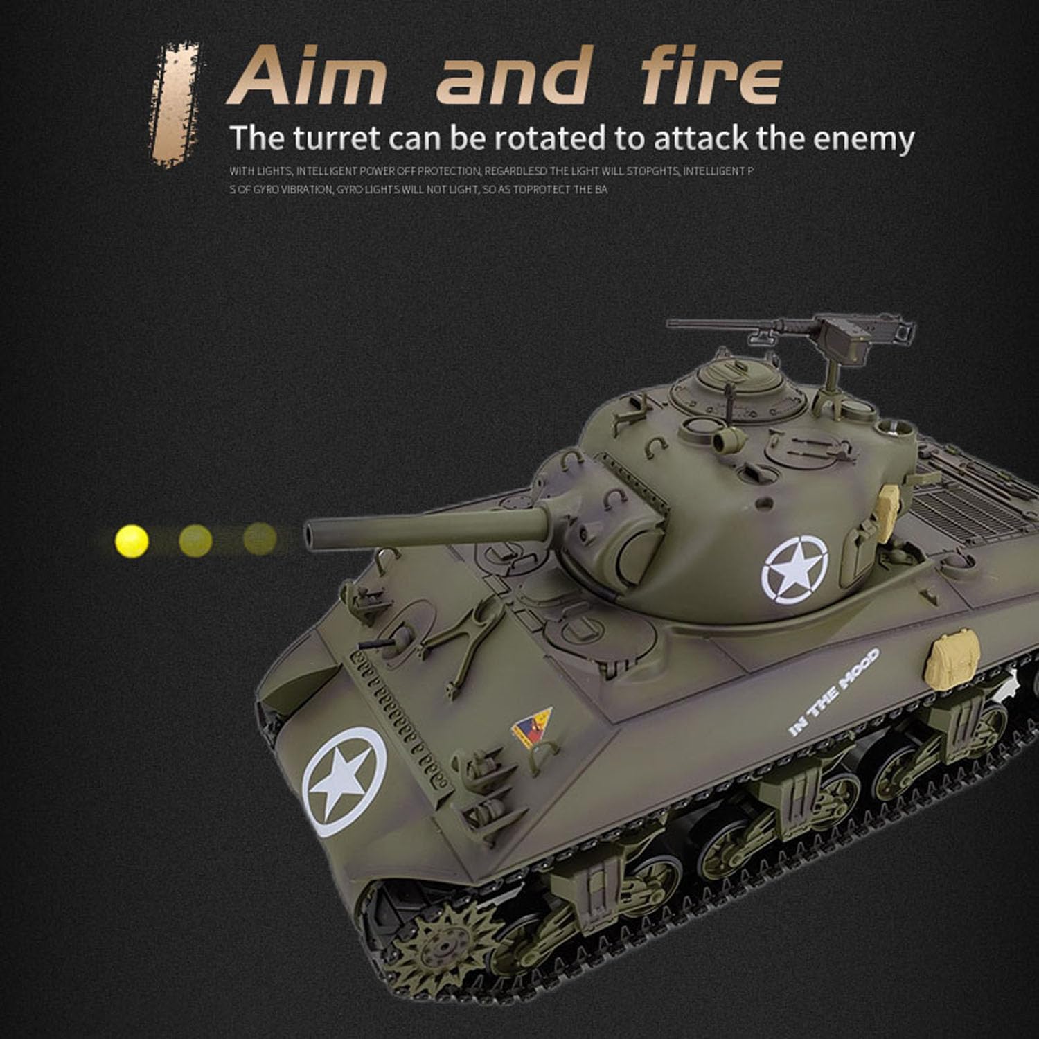 TOUCAN RC HOBBY Henglong 1/16 7.0 RC Tank M4A3 Sherman 3898 320° Torreta Barrel Recoil BB IR Smoking Steel Gearbox Battery 2.4G Radio