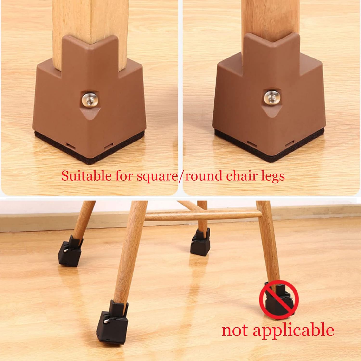 Adjustable Furniture Risers 4 Pack - Elevated Bed and Chair Risers, Height and Width Adjustable for Round or Square Legs, Ideal for Sofas, Tables, and More