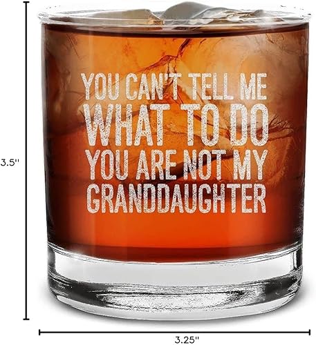 Miniatura 7 de shop4ever You Cant Tell Me What To Do You Are Not My Granddaughter - Vaso de whisky grabado para el día del padre