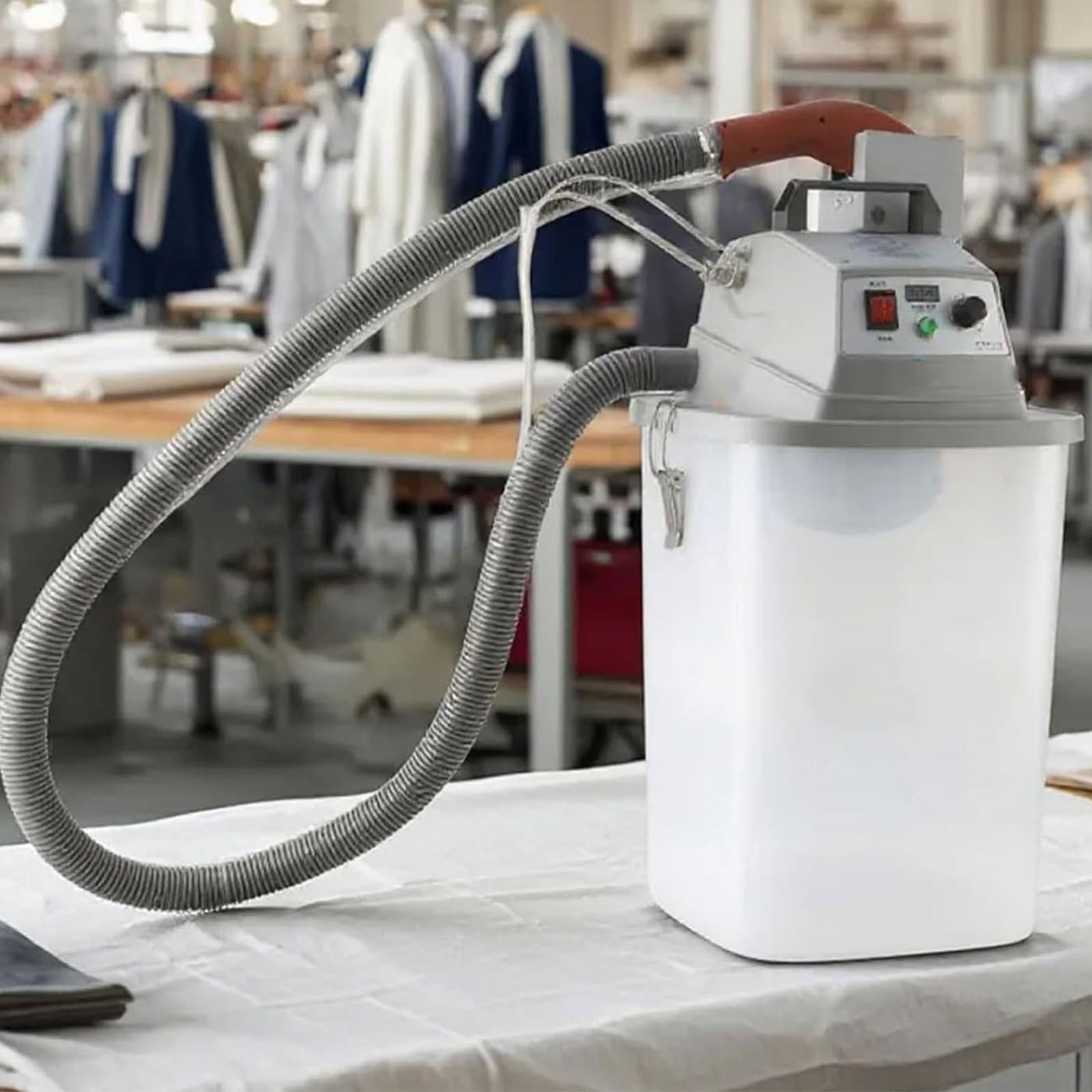 JXYQ Automatic Fabric Thread Trimming Machine, Smart Single-Head Electric Brushless Trimmer with 30L Storage Bucket, 28000/Min Maximum Speed for Garment Factories