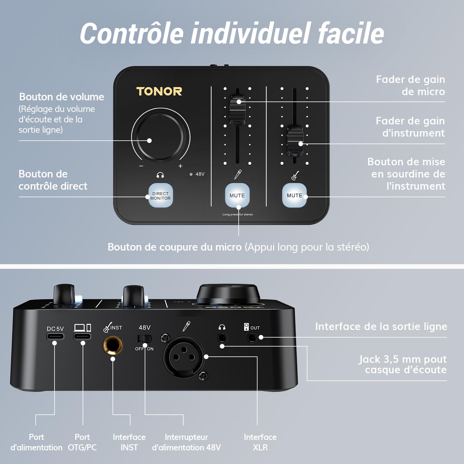 TONOR Ensemble D'équipements de Podcast, Mixeur Audio avec Micro Dynamique ou Perche, Microphone XLR avec Interface Audio de Studio, Pack tout-en-un pour Podcasting, Streaming, Enregistrement POD-1