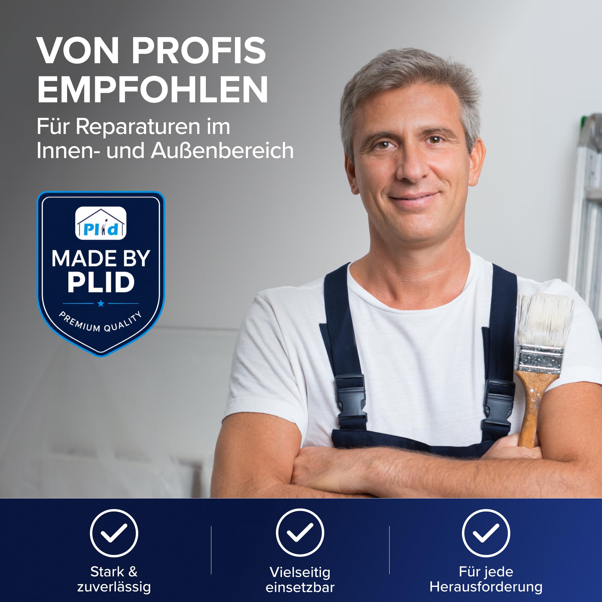 Plid® Cinta blindada plateada de 50 m x 48 mm [resistente al agua] – Cinta adhesiva extra fuerte – Cinta adhesiva resistente al agua – para interior y exterior – Cinta blindada – Cinta adhesiva –