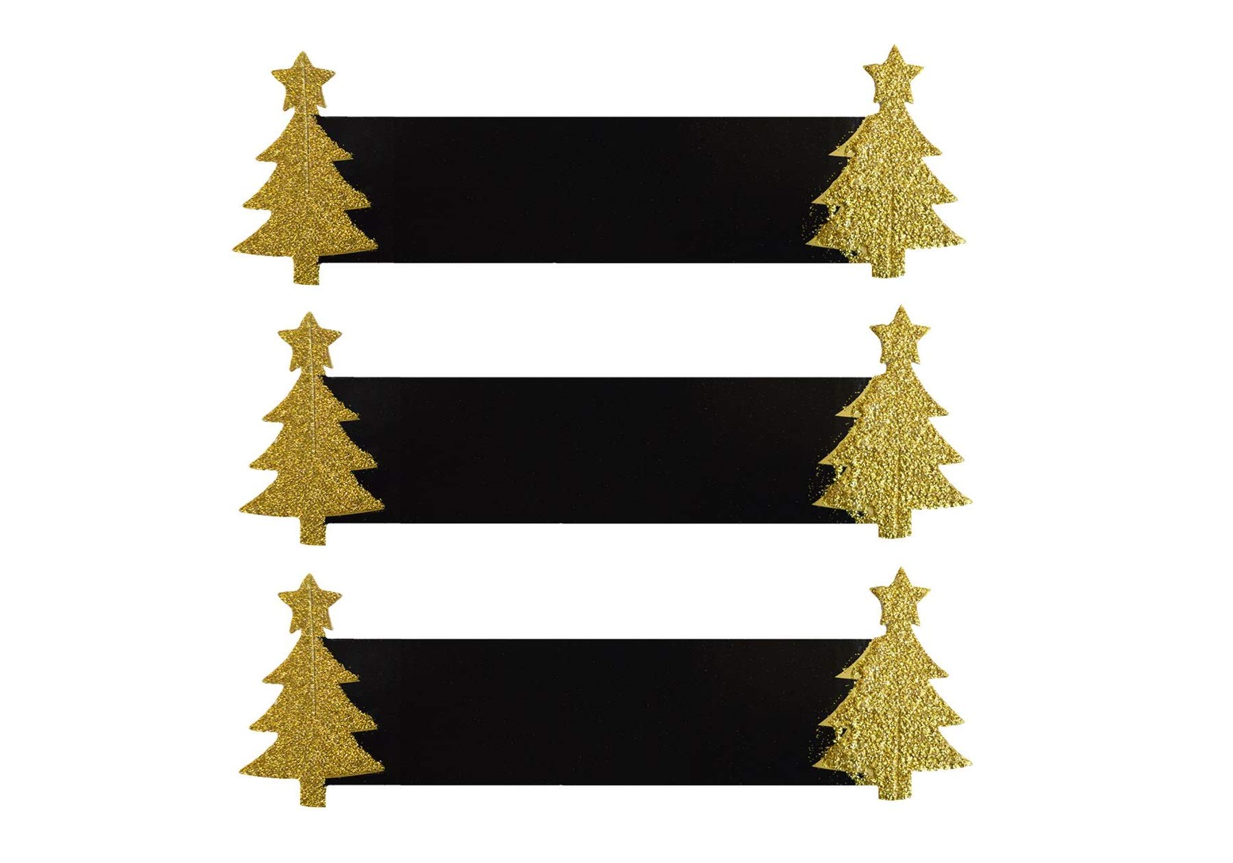 Yöl Christmas Tree 12 Napkin Rings Paper Xmas Table Set Festive Gold Glitter