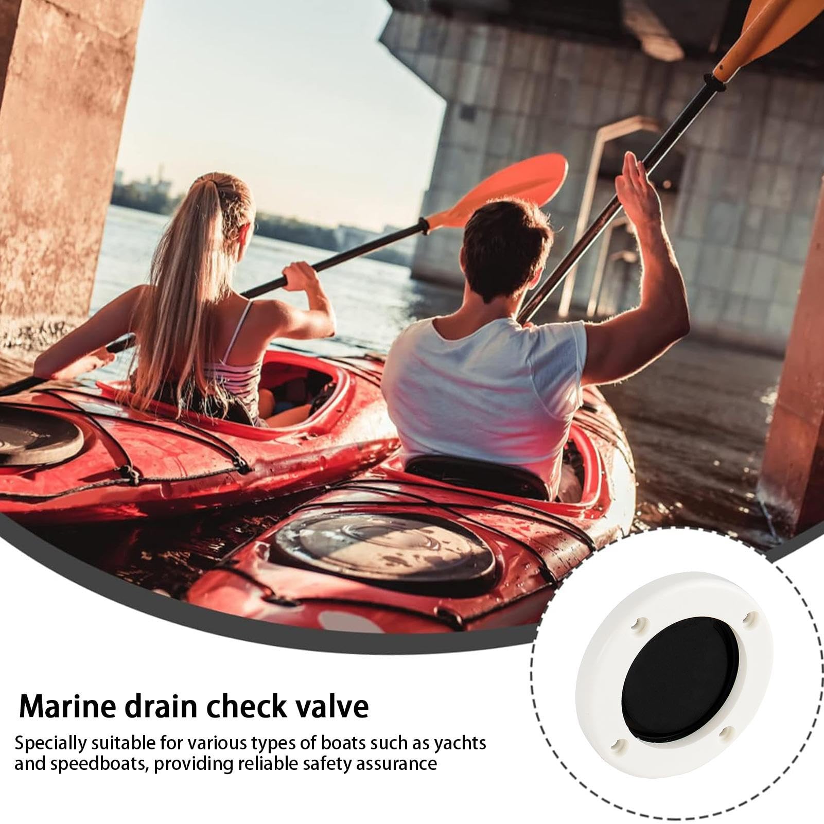 Valvole di Scarico per Barche - Valvola di Scarico Marina Durevole, valvola di Scarico autodrenante | Tappo di Scarico per gommone, Scarico ombrinale Marino, valvola di Scarico del Ponte, Tappo