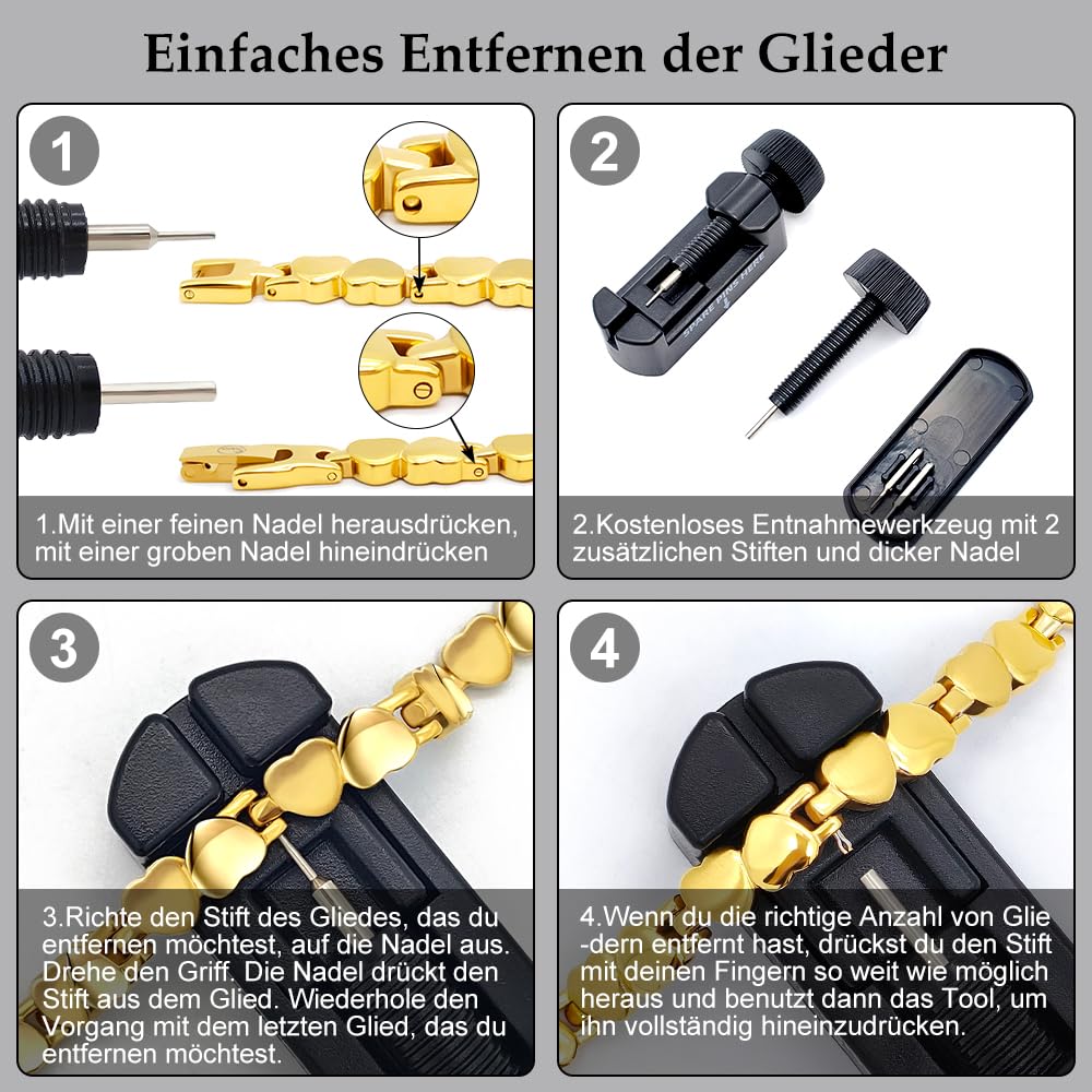 Love Energetix Bracelet magnétique en titane pour femme avec outil de réglage de la taille, boîte cadeau (3500 gauss)