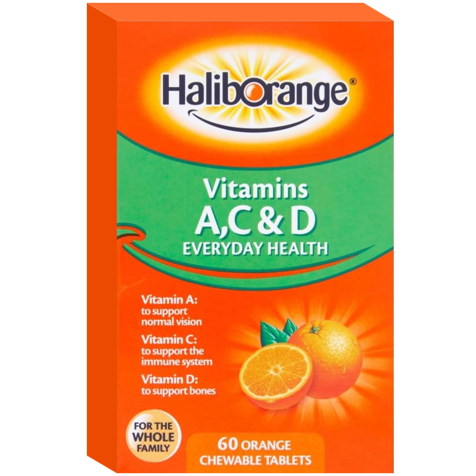 HaliborangeVitamins A C & D, 60 Orange Chewable Tablets
