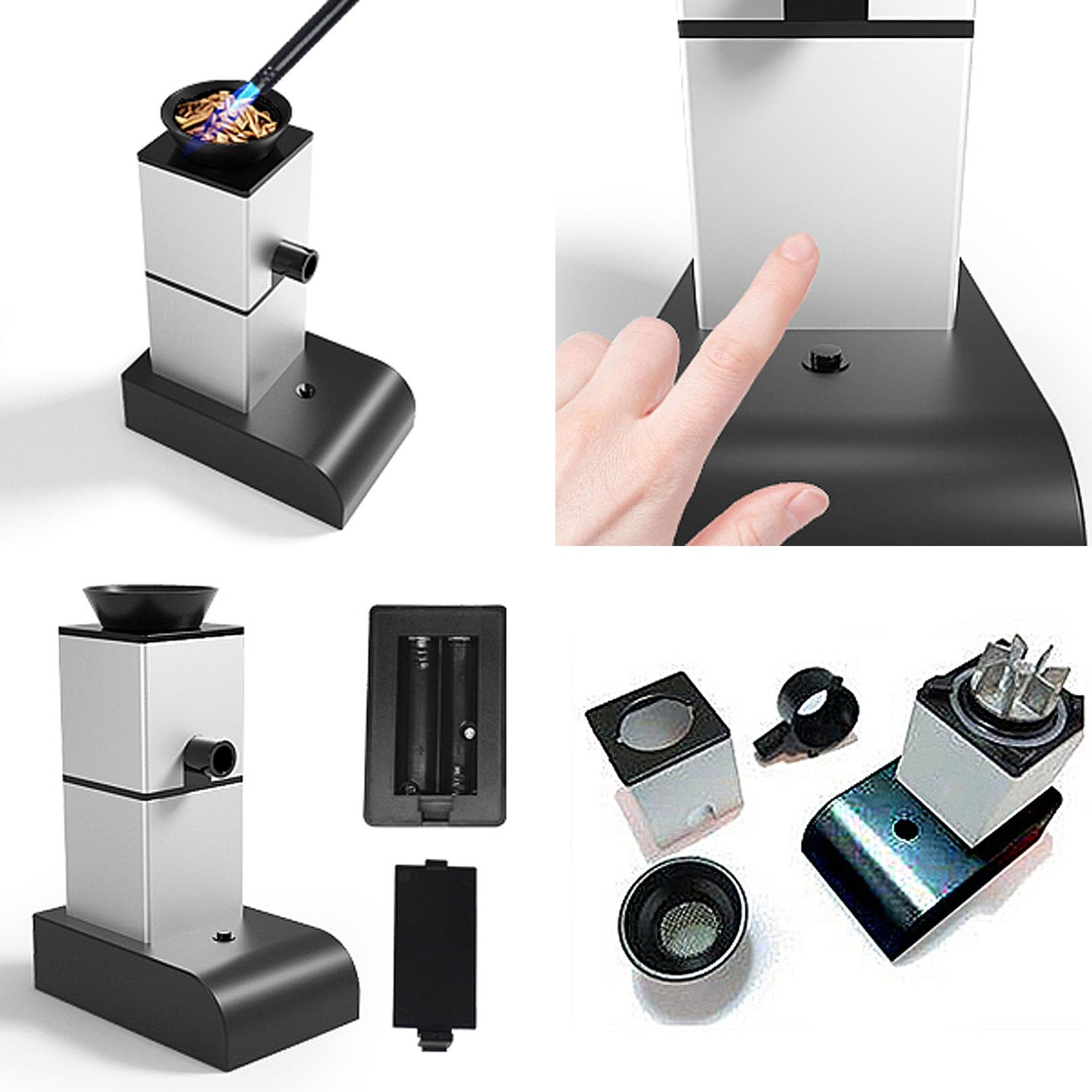Cocktail Smoker Mini Infusor de Humo para Carne, Comida,Bebidas, Barbacoa Pistola Ahumadora Portátil de Mano para Interior Frío con Tapa de Taza