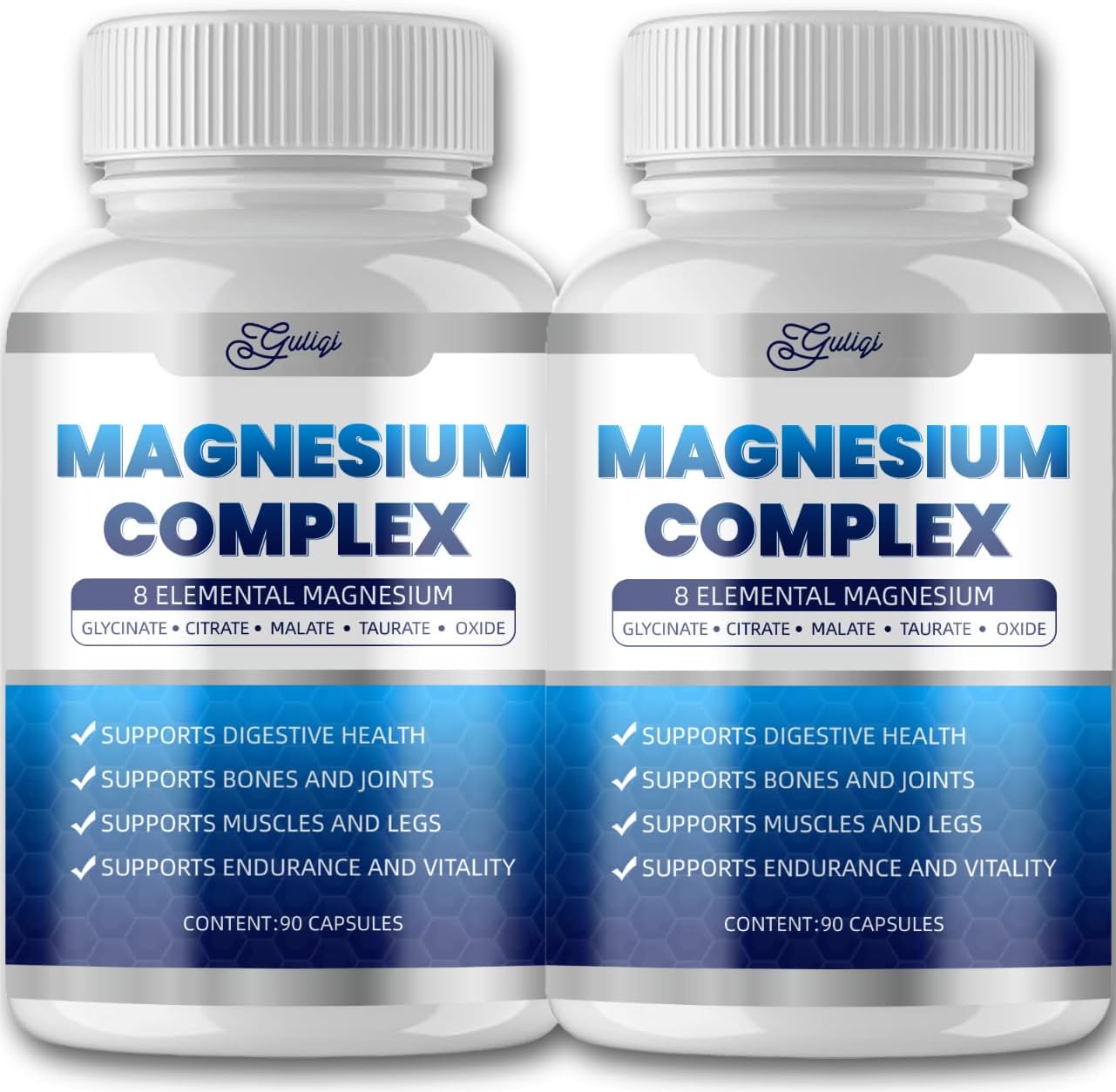 8-in-1 Magnesium Complex Supplement - 1000mg | High Absorption | Vegan, Non-GMO | 90 Capsules (2)