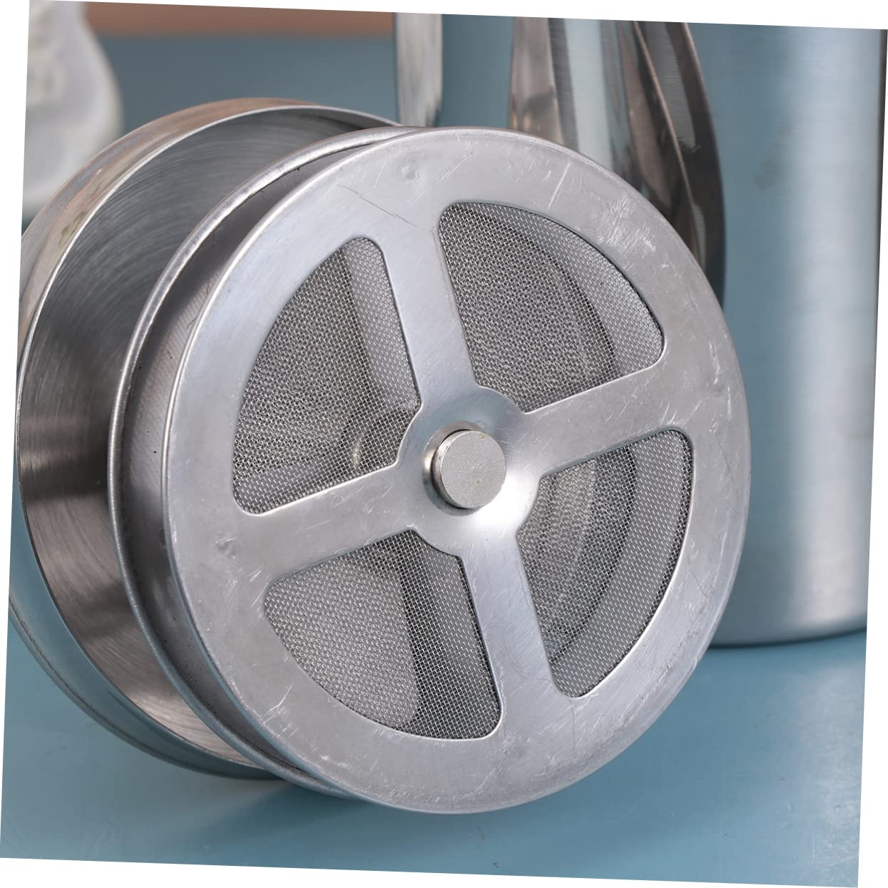 BESTYASH Espumador de Leche Manual de Acero Inoxidable 304 sin Electricidad Doble Malla y 800 Ml Adecuado para Café en Casa