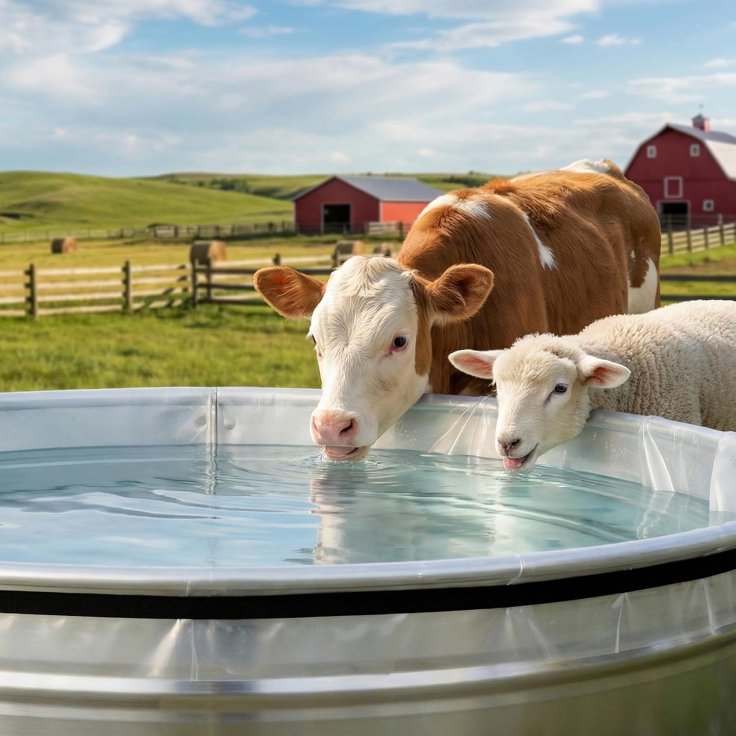 2 Pack Stock Tank Liner, Durable Plastic Liners for 100 Gallon Stock Tank, 10.8 x 8.8 Ft Stock Tank Liners with 2 Elastic Bands (10.8x8.8 ft)