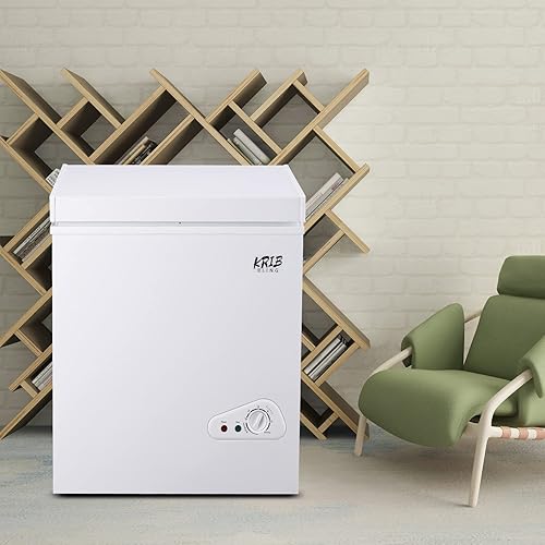 Miniatura 8 de Krib Bling - Congelador compacto de 3.5 pies cúbicos con cesta extraíble, congelador independiente con puerta superior abierta con ajuste de