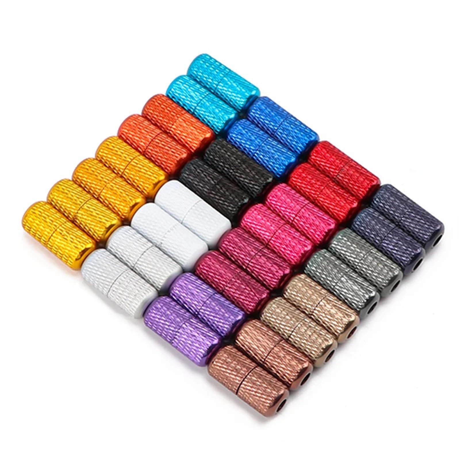Kordel-Endkappen, Aluminium-Kapseln, Schnürsenkel, Sneaker-Schnalle, Metall, kein Binden, buntes Set, 10 Paar