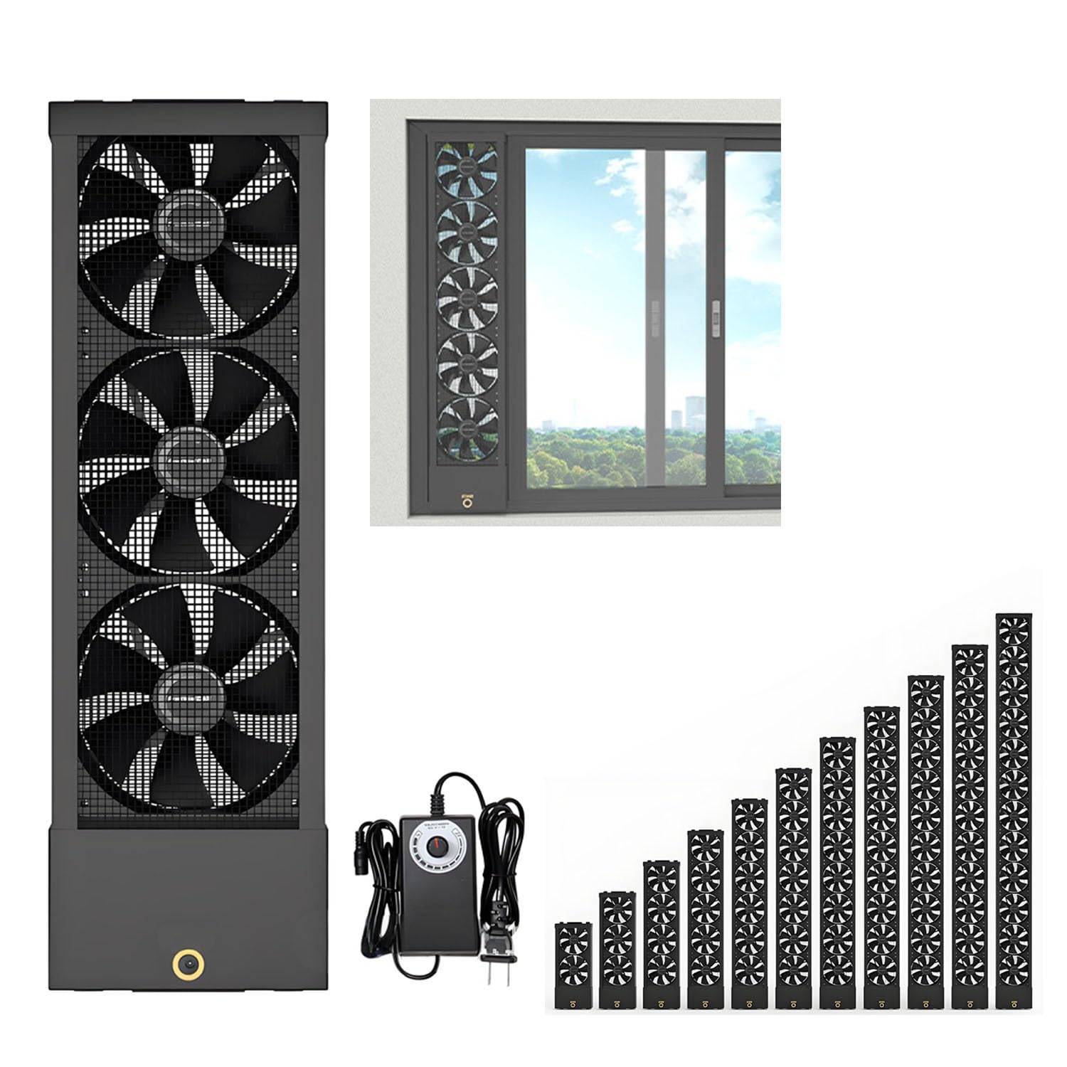 Adjustable Window Exhaust Fan Drilling-Free Installation 29.5-31.5 Inch