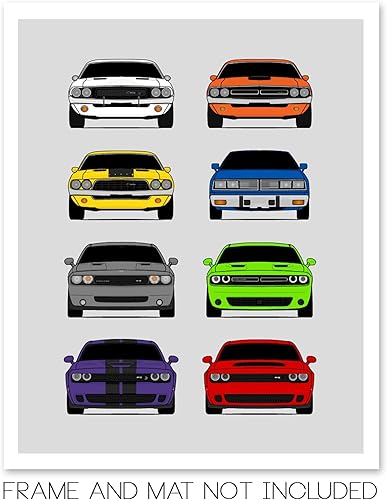 Vista 38 de Handmade Poster compatible with Dodge Charger Generations and Print of Dodge Charger - Multi, 11x14" Metallic Print (Unframed) - Gift for Car 3A.