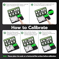 Vista 7 de Wigearss Digital Milligram Scale 50g x 0.001g, Mini Precision Scale with Tare weight Function,Calibration Weight ＆ Backlit LCD Display, Pocket Micro