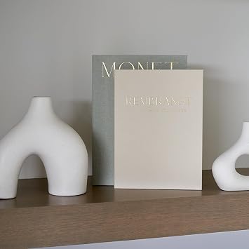 Beautiful Decorative Books - Set of 2 Linen Boxes Enhance Your Coffee Table, Bookshelf or Mantle Decor - Aesthetic Fake/Faux Books for Modern Home Decoration, Photo Storage and as a Keepsake Box