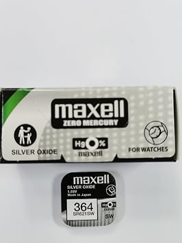 Maxell 364 SR621SW Uhrenknopfzelle Silver oxide 1 pack X 10 Silver oxide 1.55 V Made in Japan