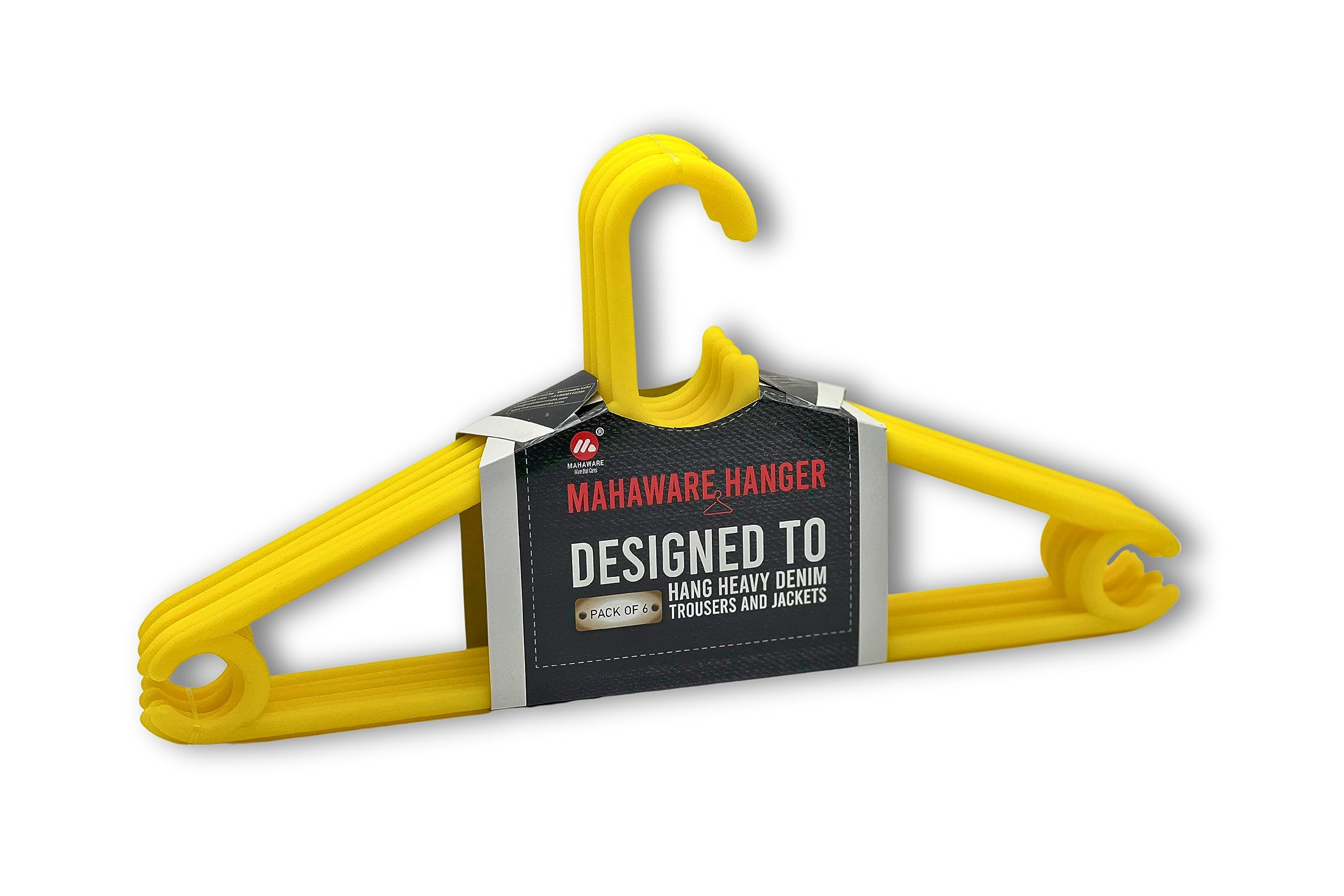 Mahaware Plastic Hangers for Clothes Hanging - Ideal Cloth Hangers for Clothes in Wardrobe | Almirah Organizer | Cloth Hanger Set of 6 | Yellow