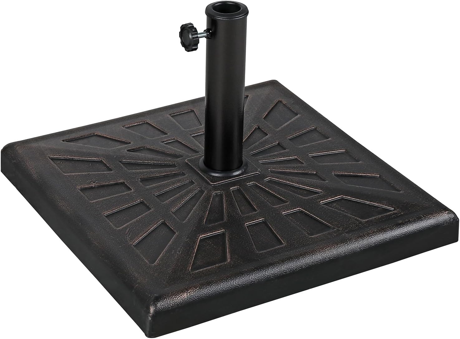 COBANA Square Umbrella Base, 42lb Heavy Duty Patio Outdoor Umbrella Stand Weight, Bronze