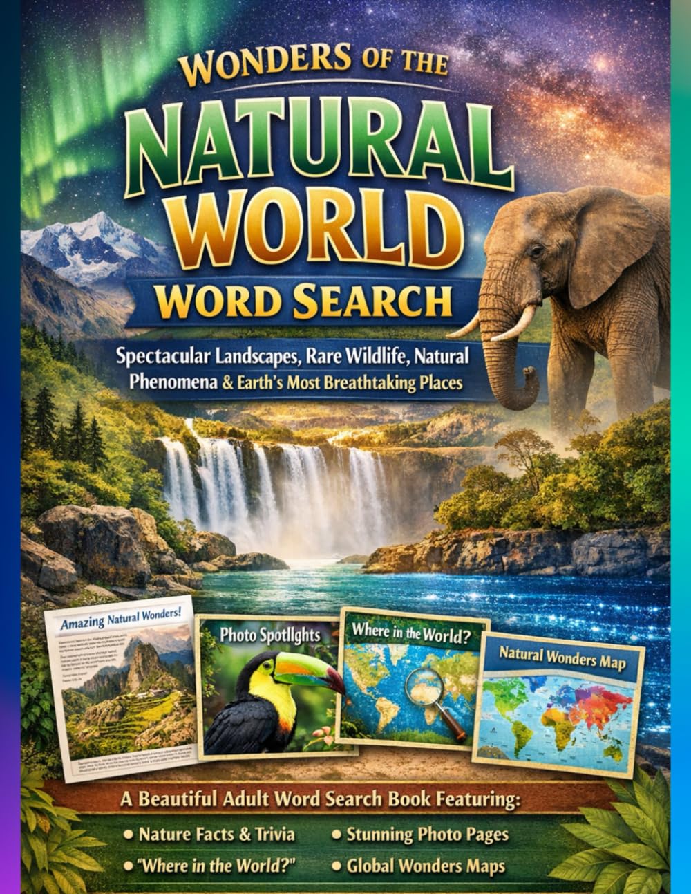 Wonders of the Natural World Word Search: Spectacular Landscapes, Rare Wildlife, Natural Phenomena & Earth’s Most Breathtaking Places