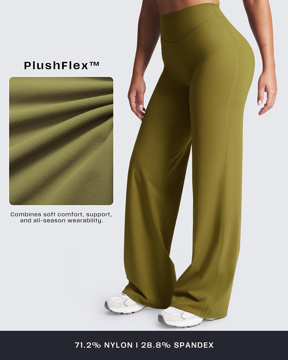 Aoxjox Women's Velura Straight Leg Yoga Pants, Buttery Soft PlushFlex™ Mid-Waist Wide-Leg for Workout & Casual Leggings - Image 6