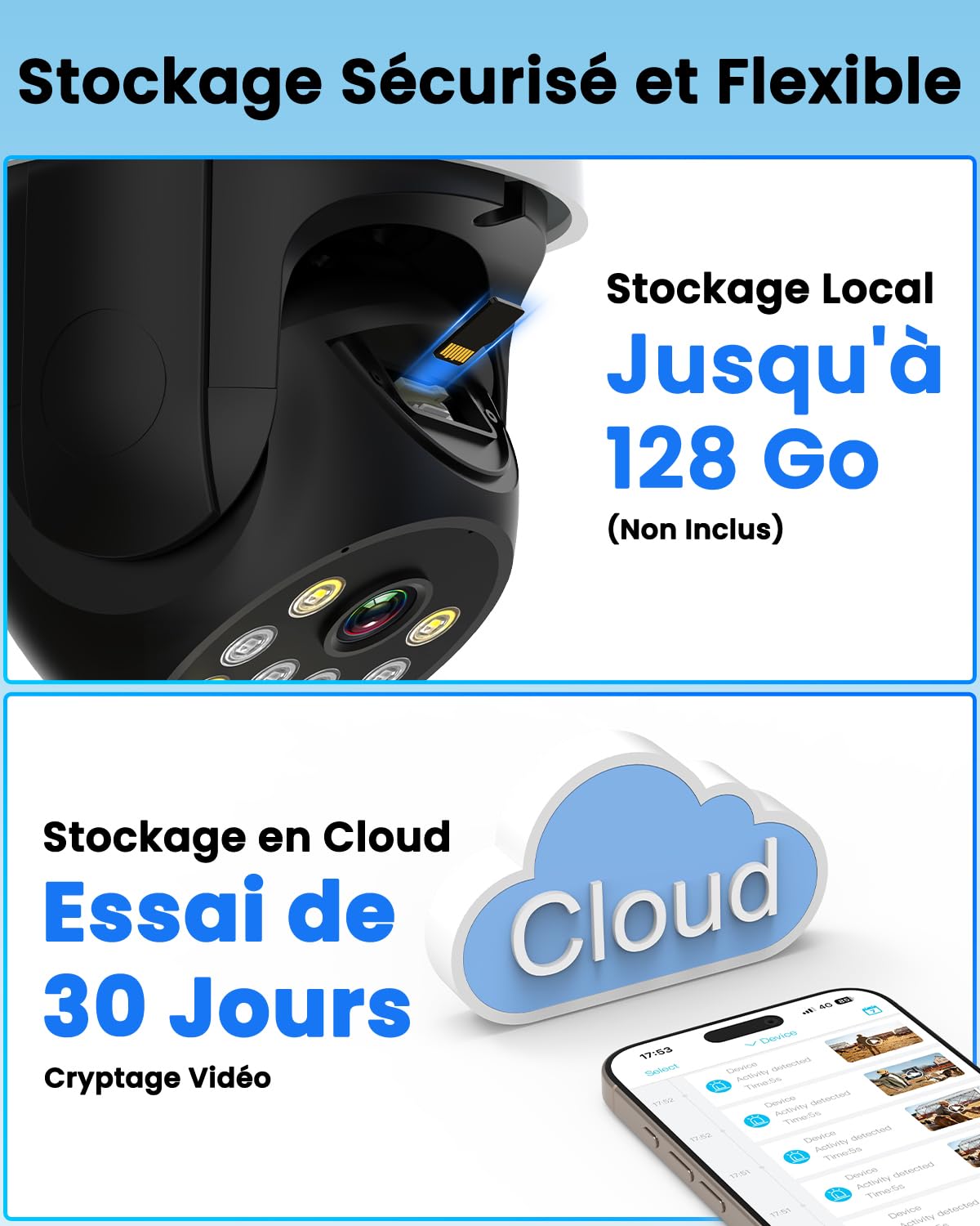 Bextgoo Camera de Surveillance sans Internet, 4MP 24/7 Camera sans WiFi