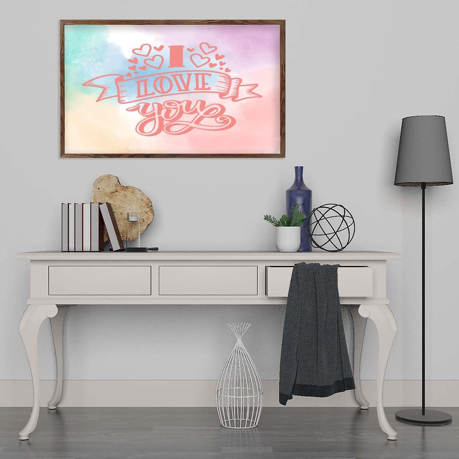 by Unbranded Gerahmte Paletten Schilder vorne Veranda Landhaus Wanddekor I Love You Rusitc Holz Hängeschild Bauernhaus Holzschilder für Küche Badezimmer 30,5 x 55,9 cm