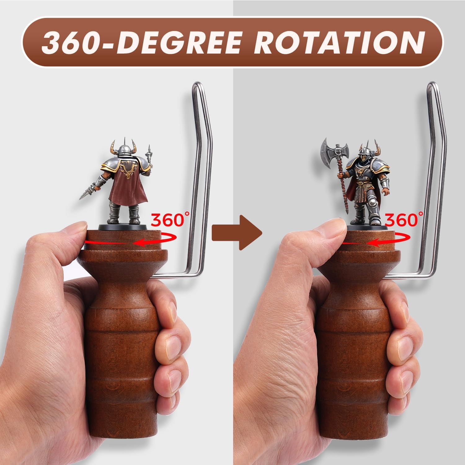 Golden Maple Miniatur-Malgriff – 360 Grad drehbarer Miniaturhalter für Tisch-Miniaturen, Fantasy-Modelle, Kits für Acrylmalerei und Detaillierung