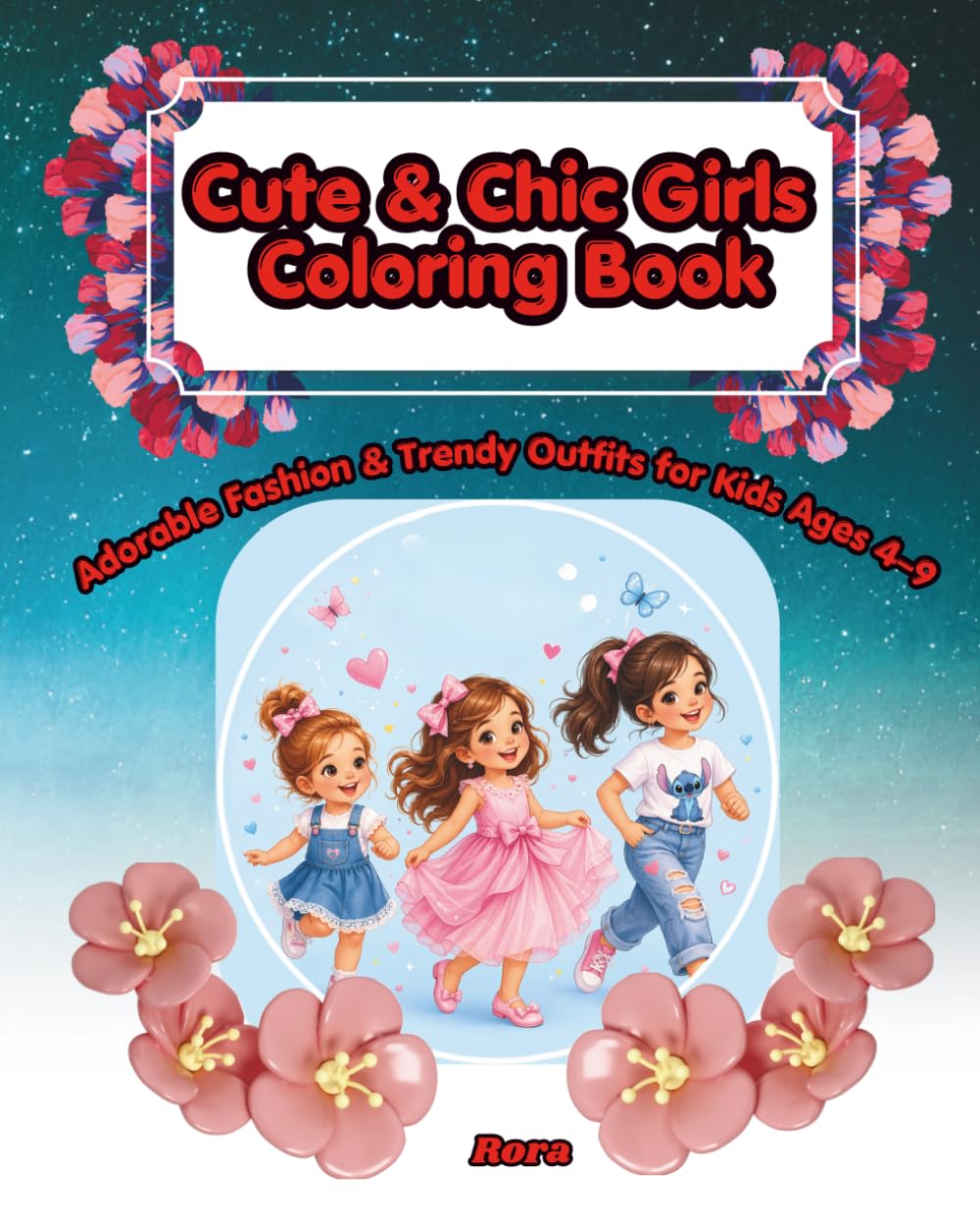 Cute & Chic Girls Coloring Book: Adorable Fashion & Trendy Outfits for Kids Ages 4–9 (The Little Atelier Collection)