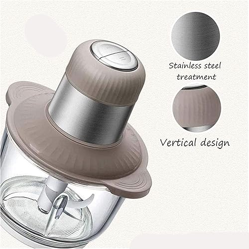 Miniatura 5 de DDYYCX Picador eléctrico de alimentos procesador de alimentos molinillo de carne cuchillas de acero inoxidable cuenco de vidrio sin BPA de 2 L para
