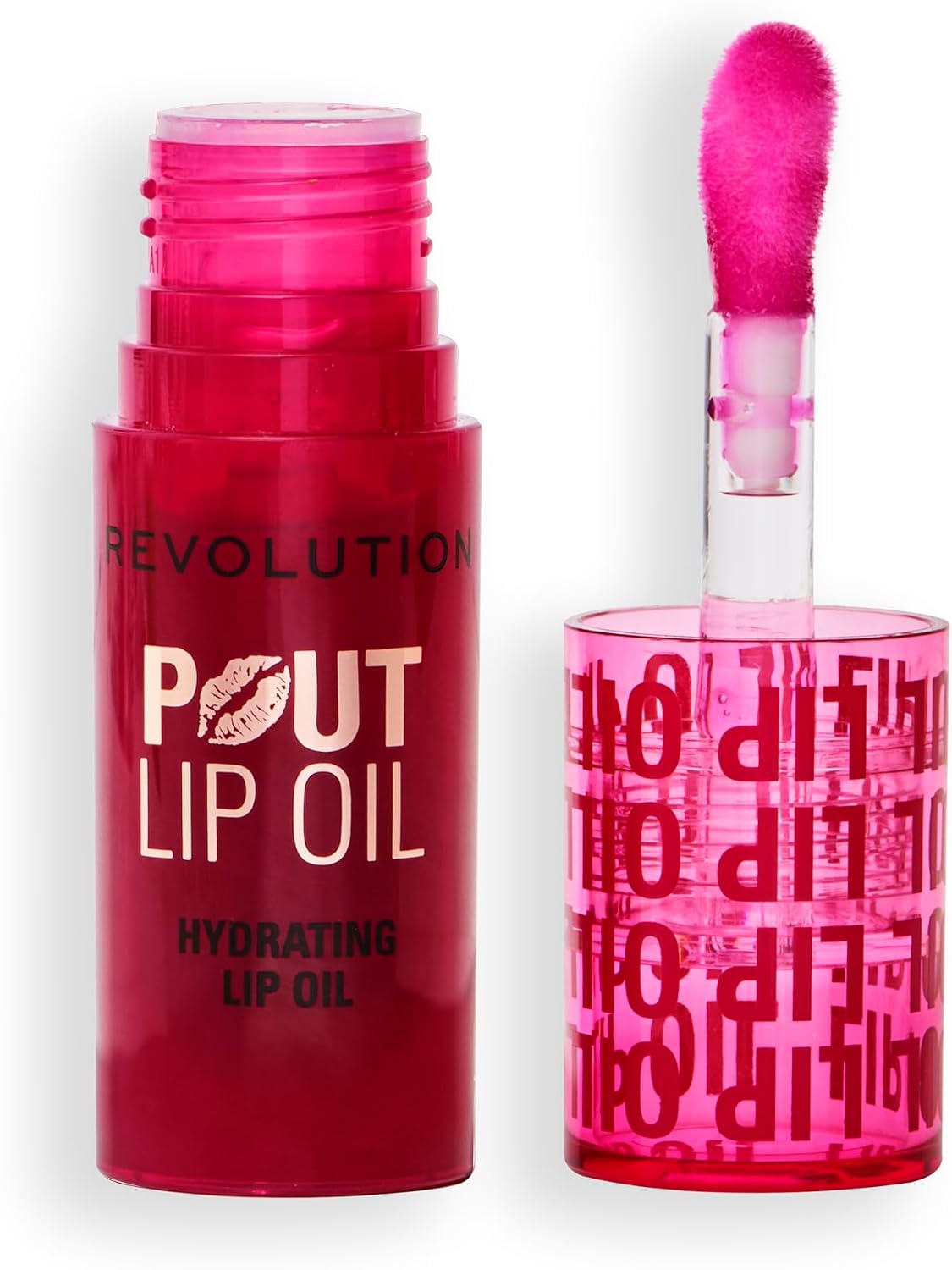 Revolution, Pout Lip Oil – Besleyici mürekkepli dudak yağı, yapışkansız parlak dudaklar için, vegan ve hayvanlar üzerinde denenmemiştir, kiraz kırmızısı, 4 ml